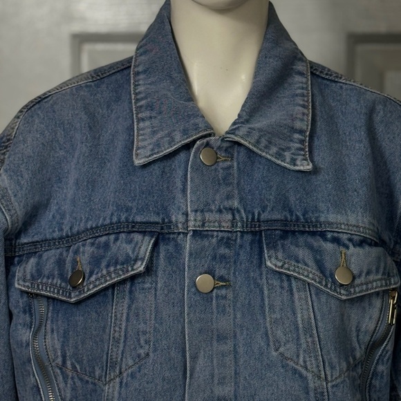 American Bazi 100%Cotton Blue Denim Jacket Size Small - Picture 7 of 13